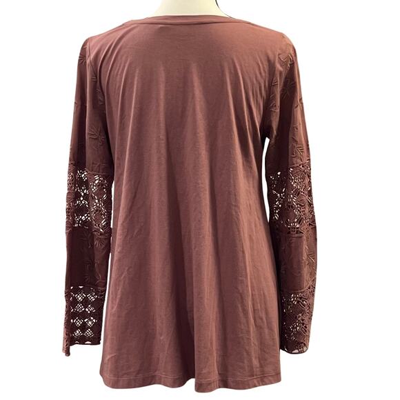 Logo Women's Mauve Long Sleeved Top Size XS - Picture 2 of 4